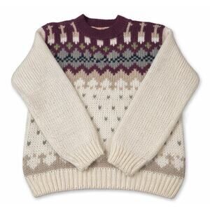 One Step Up Fair Isle Hand Knitted Pure Wool Unisex S Nordic Alpine VTG Sweater